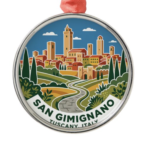 San Gimignano Historic Centre Italy Metal Ornament