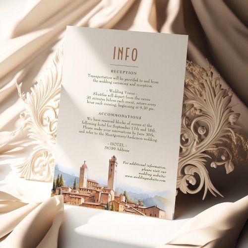 San Gimignano Italy Details Info Insert Card