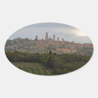 San Gimignano, Italy Oval Sticker