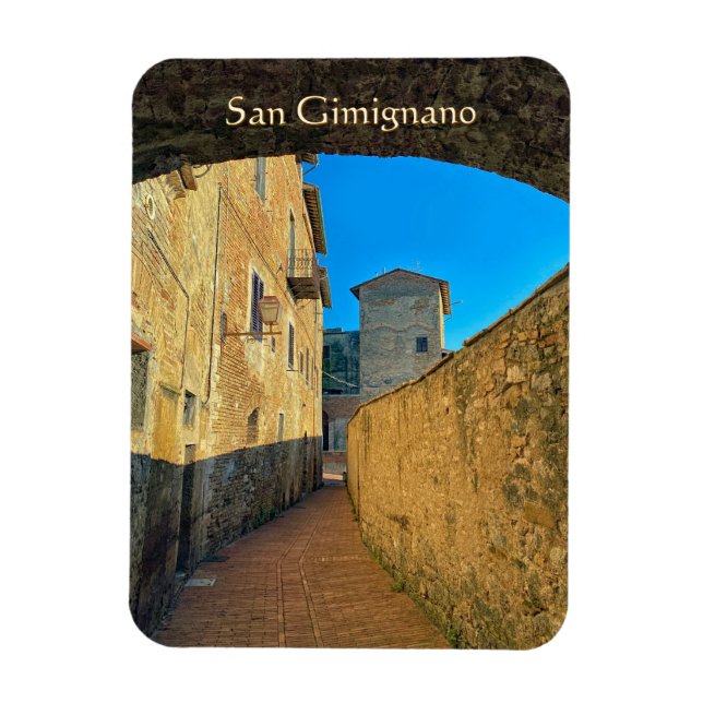 San Gimignano streets Flexible Photo Magnet (Vertical)