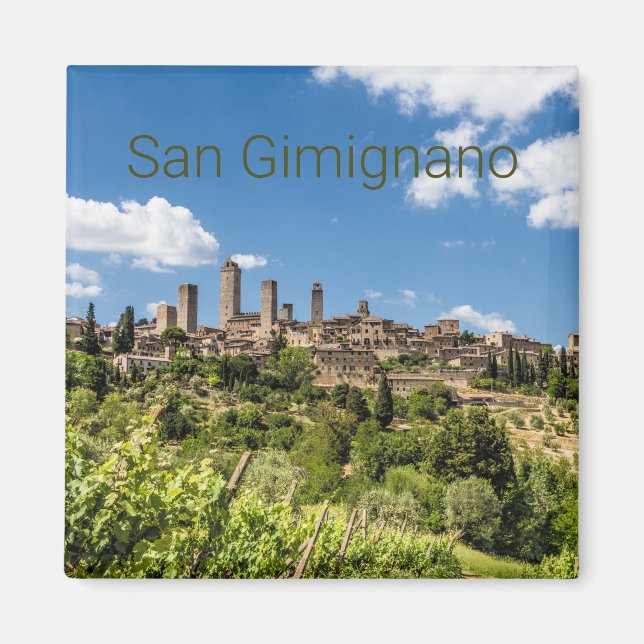 San Gimignano Tuscany Italy Panorama Souvenir Magnet (Front)