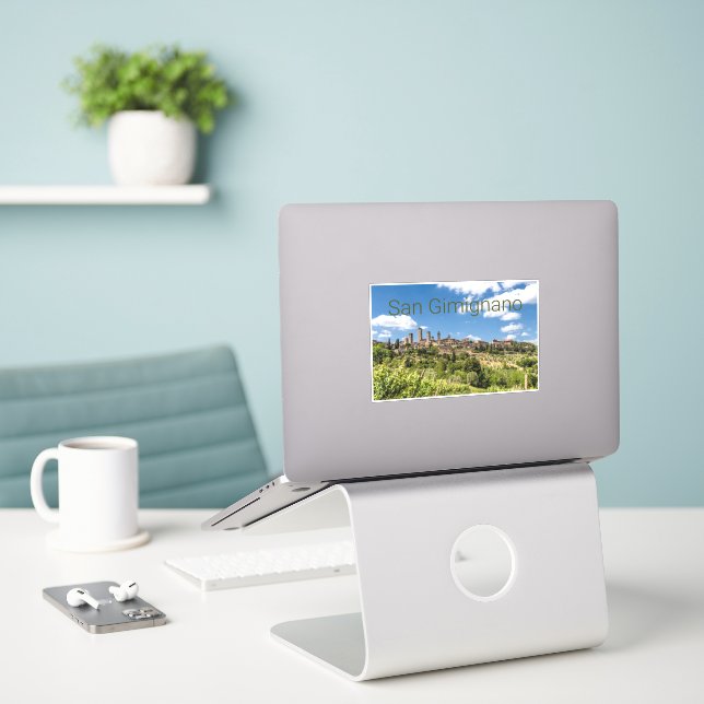 San Gimignano Tuscany Italy Panorama Souvenir Sticker (Laptop On Desk)