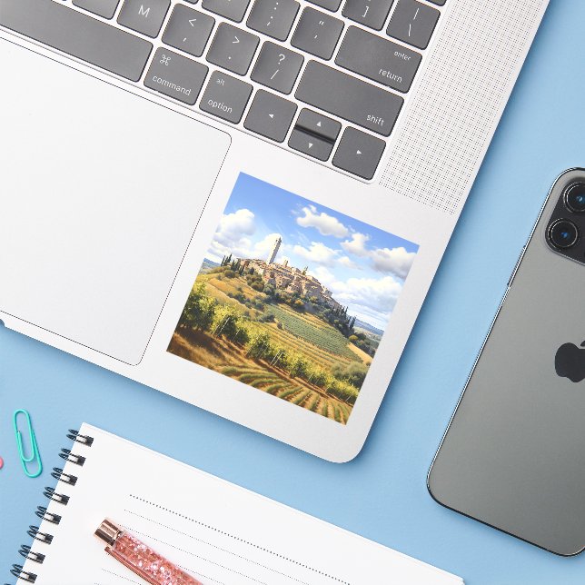 San Gimignano, Tuscany - Italy Sticker (Laptop w/ iPhone)