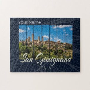 San Gimignano Tuscany Italy Vinatge Panoramic View Jigsaw Puzzle