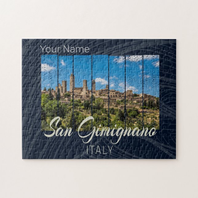 San Gimignano Tuscany Italy Vinatge Panoramic View Jigsaw Puzzle (Horizontal)