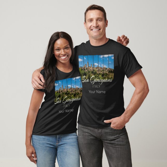 San Gimignano Tuscany Italy Vinatge Panoramic View T-Shirt (Unisex)