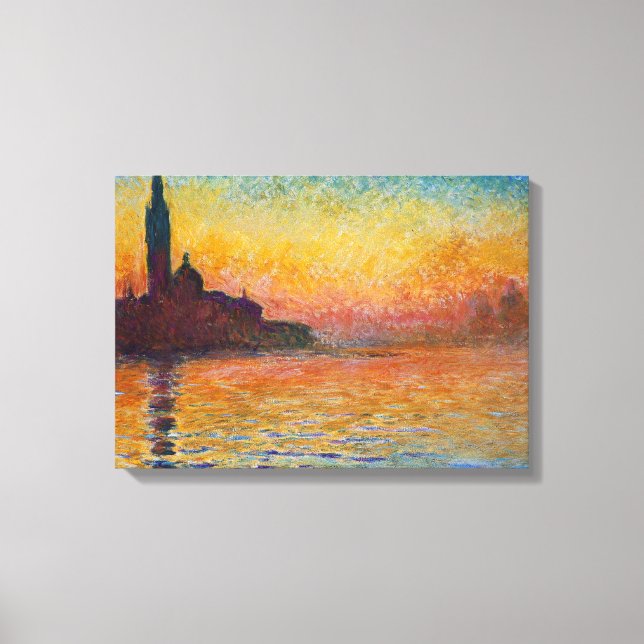 San Giorgio Maggiore at Dusk (by Claude Monet) Canvas Print (Front)
