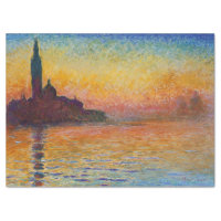 San Giorgio Maggiore at Dusk (by Claude Monet) Tissue Paper