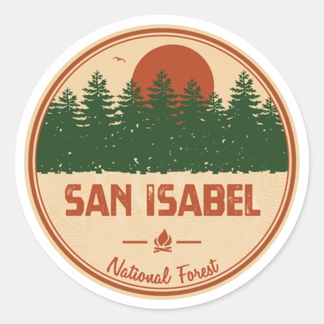 San Isabel National Forest Classic Round Sticker (Front)