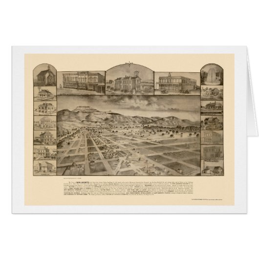 San Jacinto, CA Panoramic Map - 1886 Cards (Front Horizontal)