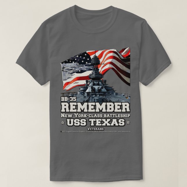 San Jacinto USS TEXAS US BB35 Battleship T-Shirt (Design Front)