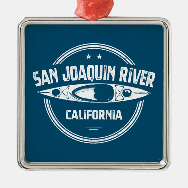 San Joaquin River California Kayaking Metal Ornament (Front)