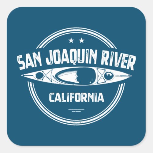 San Joaquin River California Kayaking Square Sticker