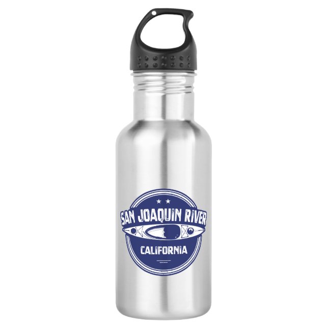 San Joaquin River California Kayaking Stainless Steel Water Bottle (Front)