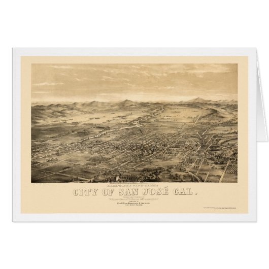 San Jose, CA Panoramic Map - 1869 Cards (Front Horizontal)