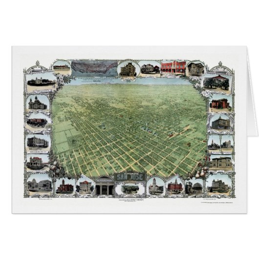 San Jose, CA Panoramic Map - 1901 Cards (Front Horizontal)