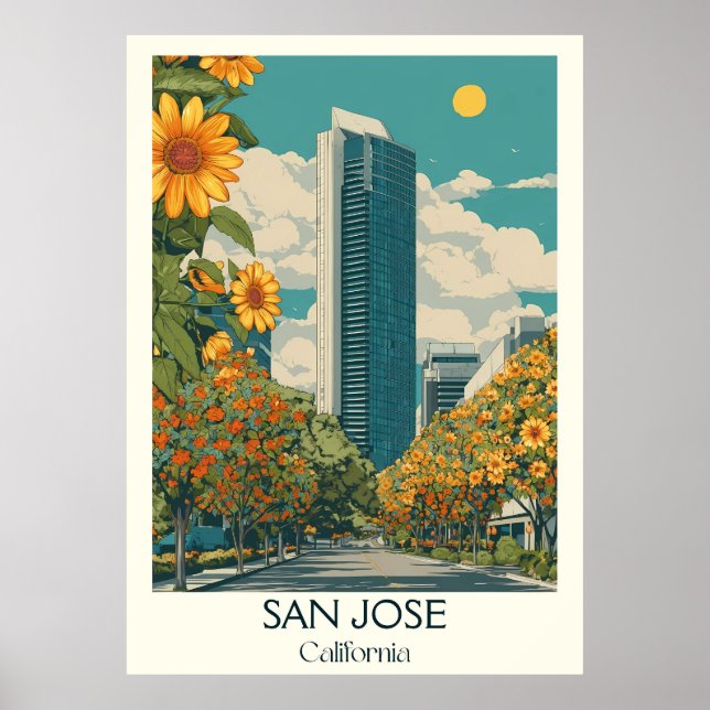 San Jose California Art Print | Silicon Valley (Front)