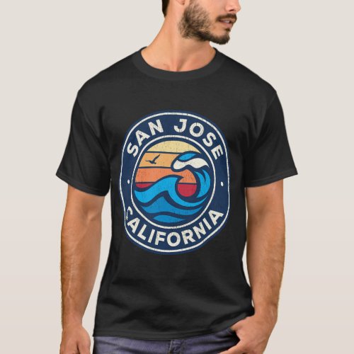 San Jose California Ca Nautical Waves T_Shirt