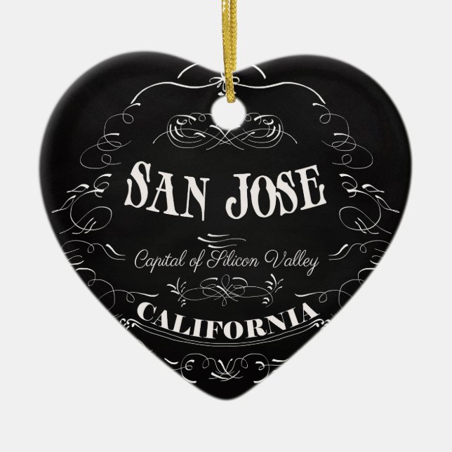 San Jose, California - Capital of Silicon Valley Ceramic Ornament (Front)
