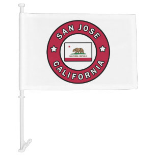 San Jose California Car Flag