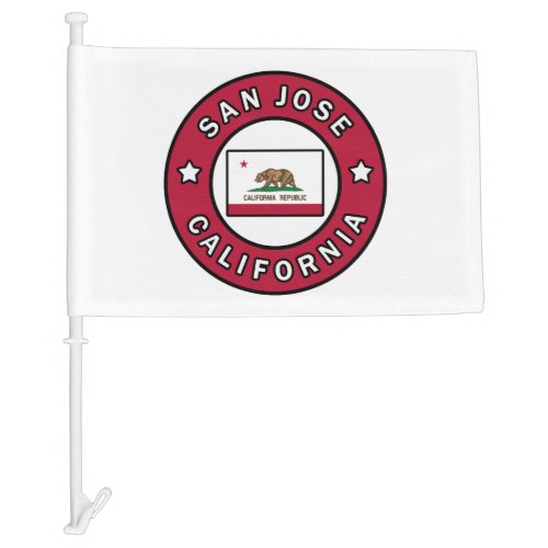 San Jose California Car Flag