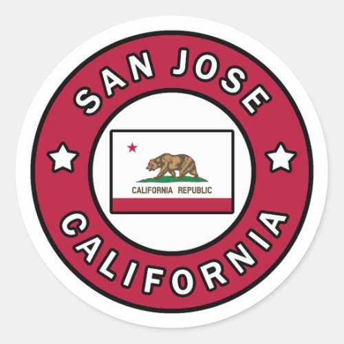 San Jose California Classic Round Sticker