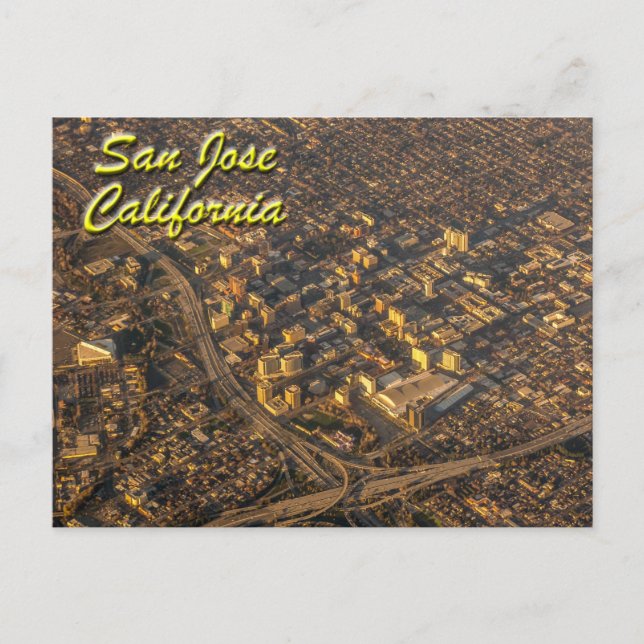 San Jose, California From Above Postcard (Front)