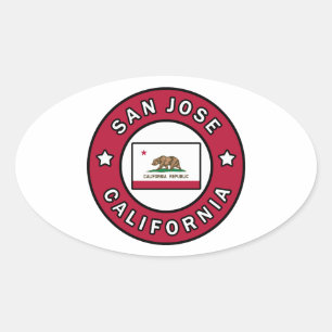 San Jose California Oval Sticker