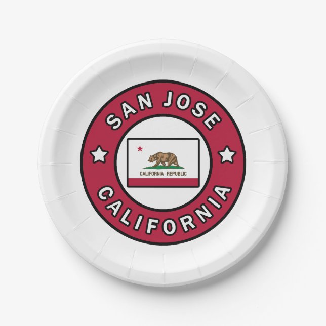 San Jose California Paper Plates (Front)