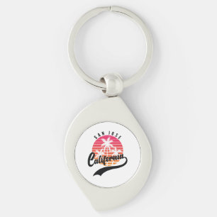 San Jose, California Retro Metal Keychain