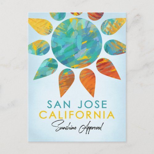 San Jose California Sunshine Travel Postcard