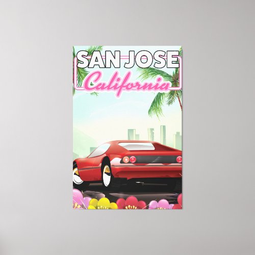 San Jose California travel poster Canvas Print