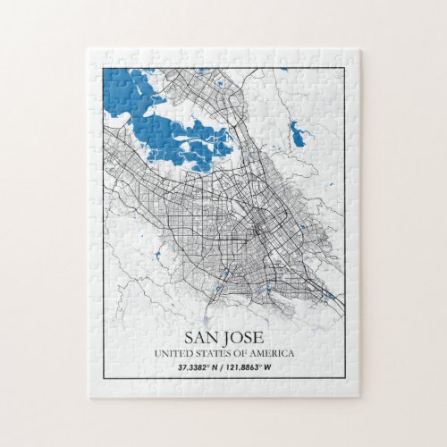 San Jose California USA Travel City Map Jigsaw Puzzle
