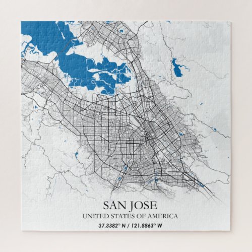 San Jose California USA Travel City Map Jigsaw Puzzle
