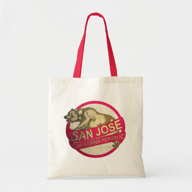 San Jose California vintage bear tote bag (Front)