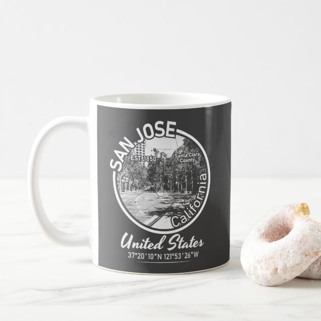 SAN JOSE - CALIFORNIA VINTAGE COFFEE MUG (With Donut)