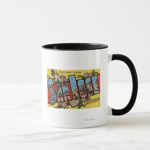 San Jose CaliforniaLarge Letter Scenes Mug