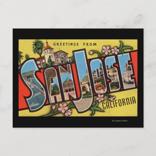 San Jose CaliforniaLarge Letter Scenes Postcard