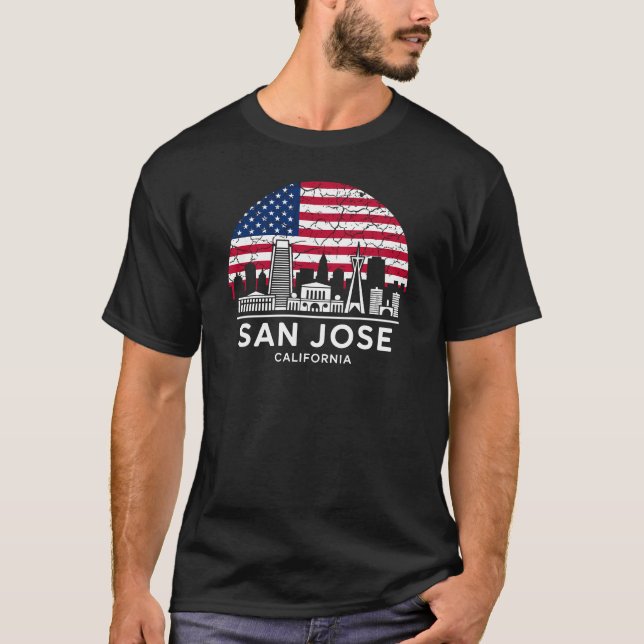 San Jose City California Flag T-Shirt (Front)