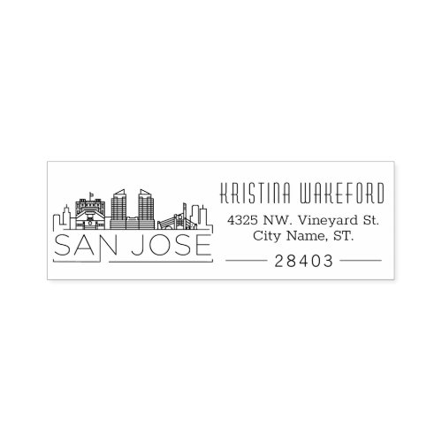 San Jose City  Custom Address Self_inking Stamp