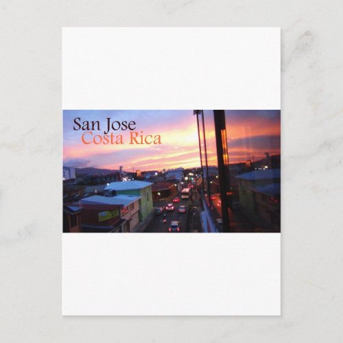 San Jose Costa Rica Sunset Postcard