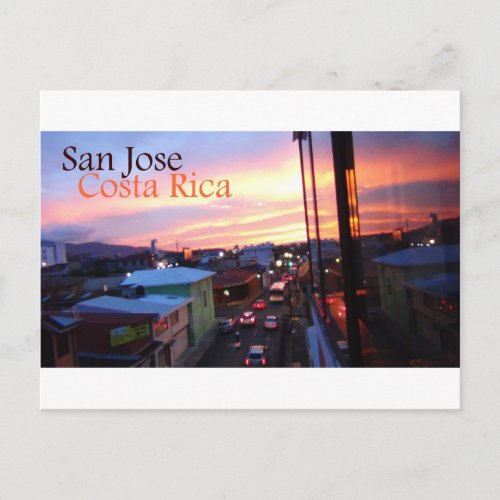 San Jose Costa Rica Sunset Postcard