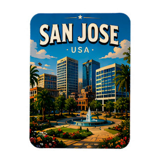 San Jose Downtown Skyline Magnet