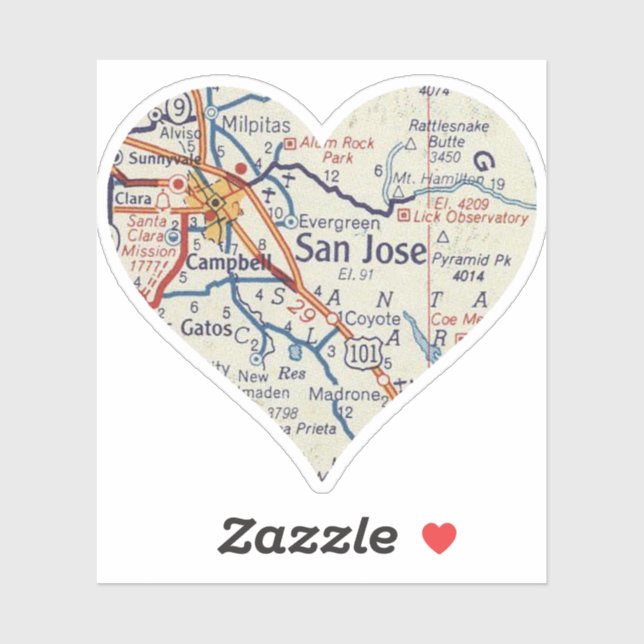 San Jose Map Sticker (Sheet)