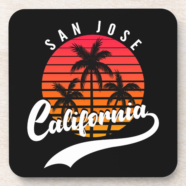 San Jose Retro Sunset Coaster (Front)