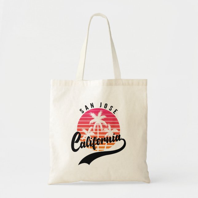 San Jose Retro Sunset Tote Bag (Front)