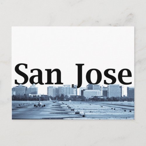 San Jose Skyline with San Jose in the Sky Postcard