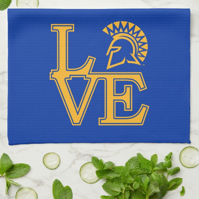 San Jose State Love Kitchen Towel (Folded)