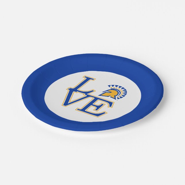 San Jose State Love Paper Plates (Angled)