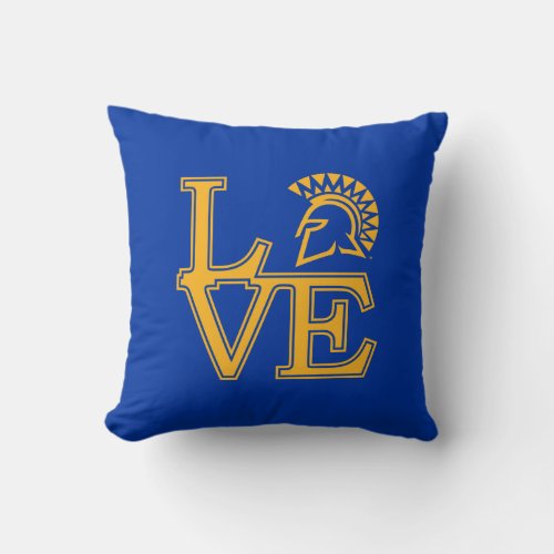 San Jose State Love Throw Pillow